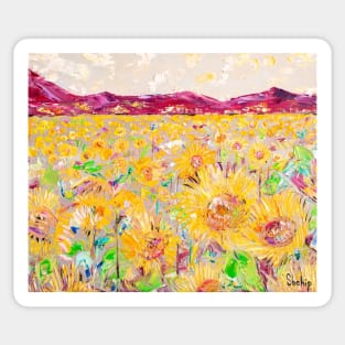 Sunflowers On a Hot Evening Sticker